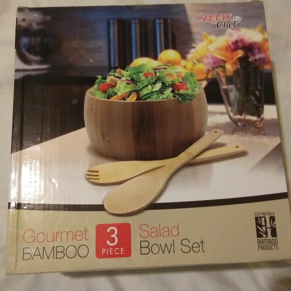 Grande chef bamboo salad bowl